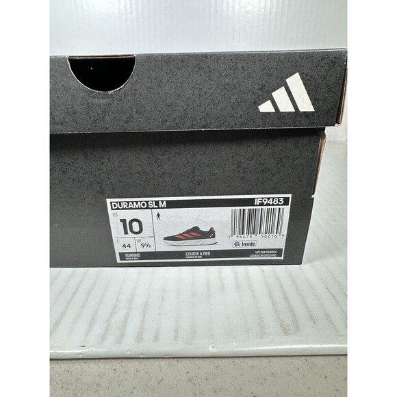 Size 10 Mens adidas DURAMO SL SHOES Core Black / Solar Red / Grey Six IF9483 NEW - Picture 8 of 8